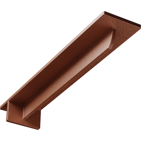 Ekena Millwork Heaton Hidden Support Steel Bracket w/ 12" Support Depth, Hammered Copper 3"W x 16"D x 2"H BKTM03X16X02HEHCO